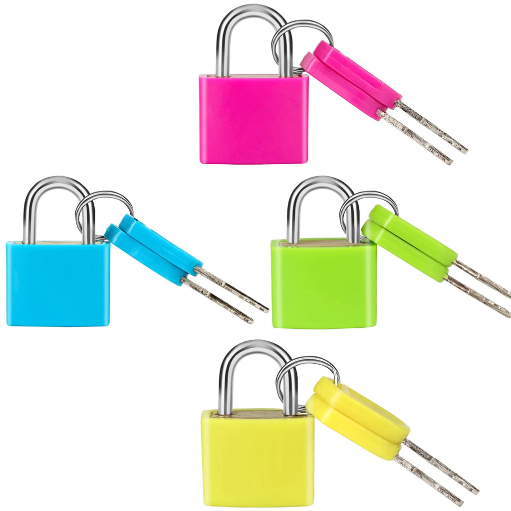 4 Pcs Suitcase Locks with Copper Keys Protect Your Belongings with Set of 4 Mini Padlocks Locks for Suitcases Backpacks
