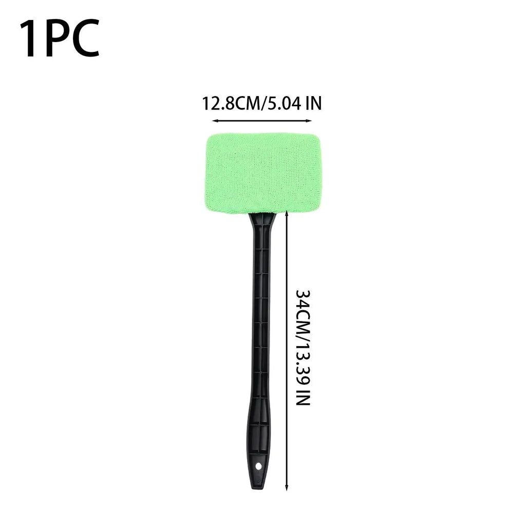 180° Rotatable Car Windshield Cleaning Brush Long PP Handle Detachable Reusable Microfiber Cloth Cover Anti-Scratch Glass Wiper
