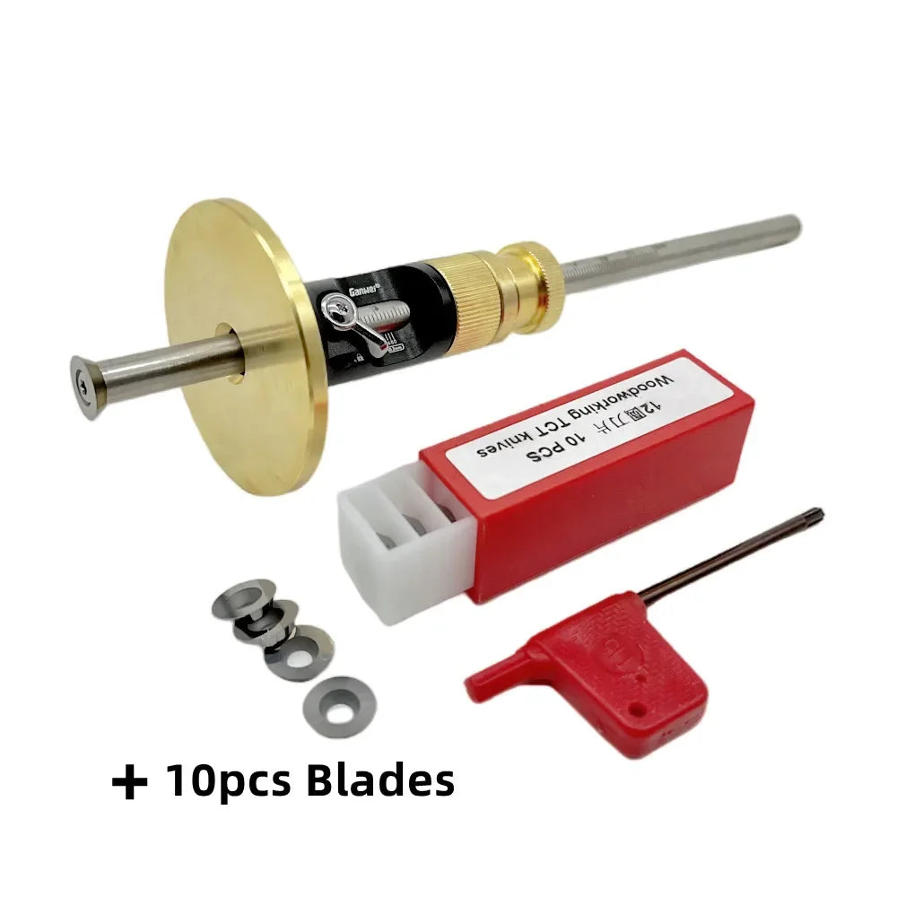 Wheel Marking Gauge Woodworking Scriber Kit with 10 Replacement Cutters Solid Metal Bar Wood Scribe Tool for Carpenter