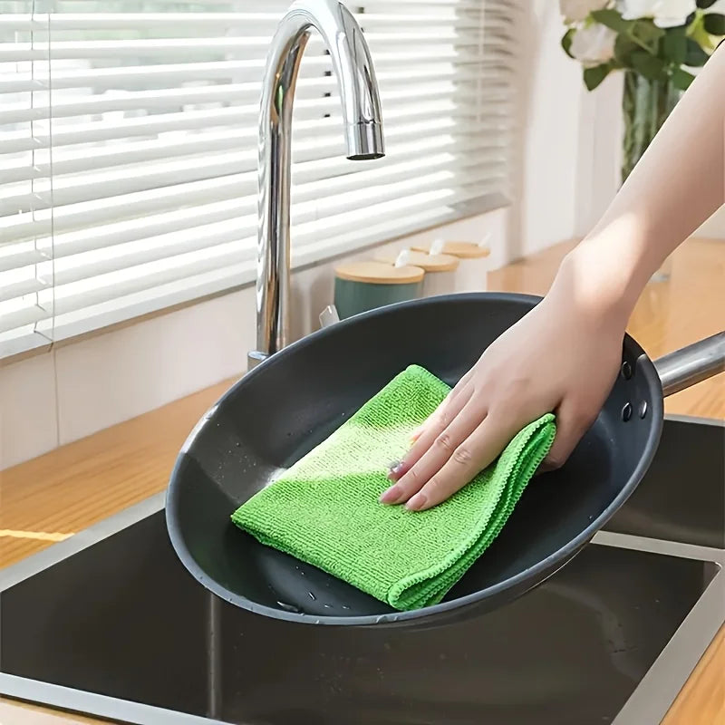 20pcs [Microfiber |Cleaning] Super Absorbent Ultra-Random Color Fine Microfiber Cleaning Cloth Set-Polyester|Streak-Free Shine,