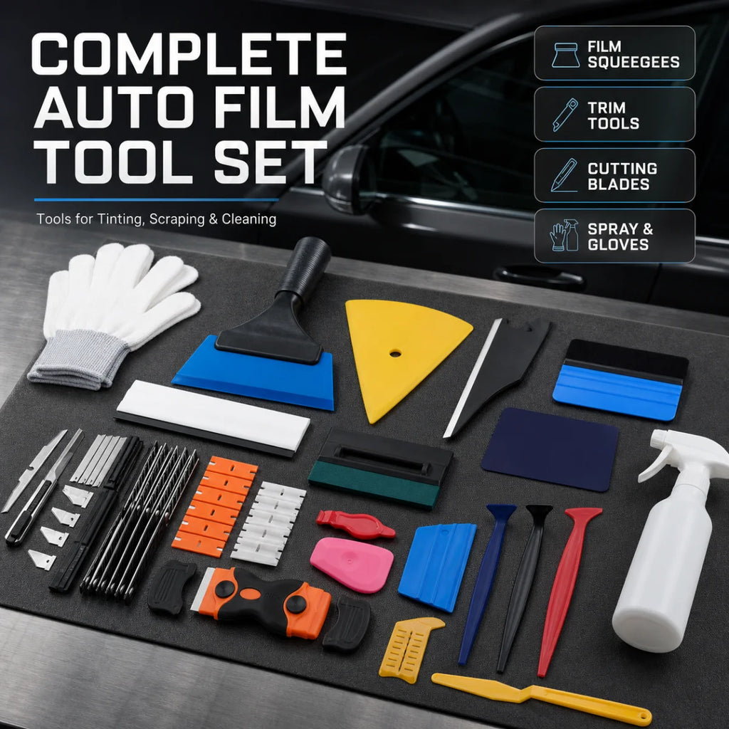 Car Window Tint Tool Kit Felt Squeegee Vinyl Wrap Installation Tools PPF Film Application Scraper Auto Window Film Accessories