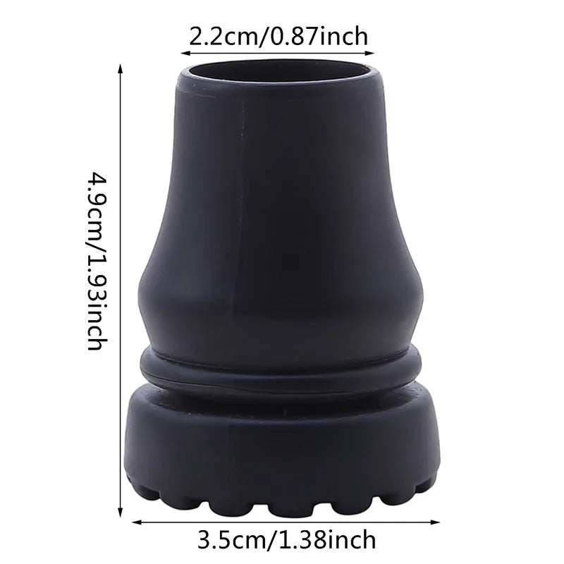 Rubber Pad Cap Non-Slip Walking Stick Crutch Cane Bottom Pads Cover Protector Climbing Hiking Trekking Pole Tip Black 16/19/22mm