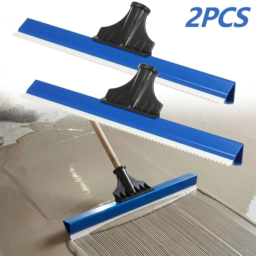 2Pcs 16 Inch Notched Squeegee Epoxy Floor Squeegee Toothed Self Leveling Tool for Professional Project Home DIY Renovation Work