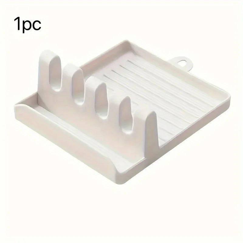 Silicone Utensil Holder, Cutlery Holder, Spoon Storage Rack, Suitable for Spatula, Long-handled Spoon, Fork, Put Pot Lid