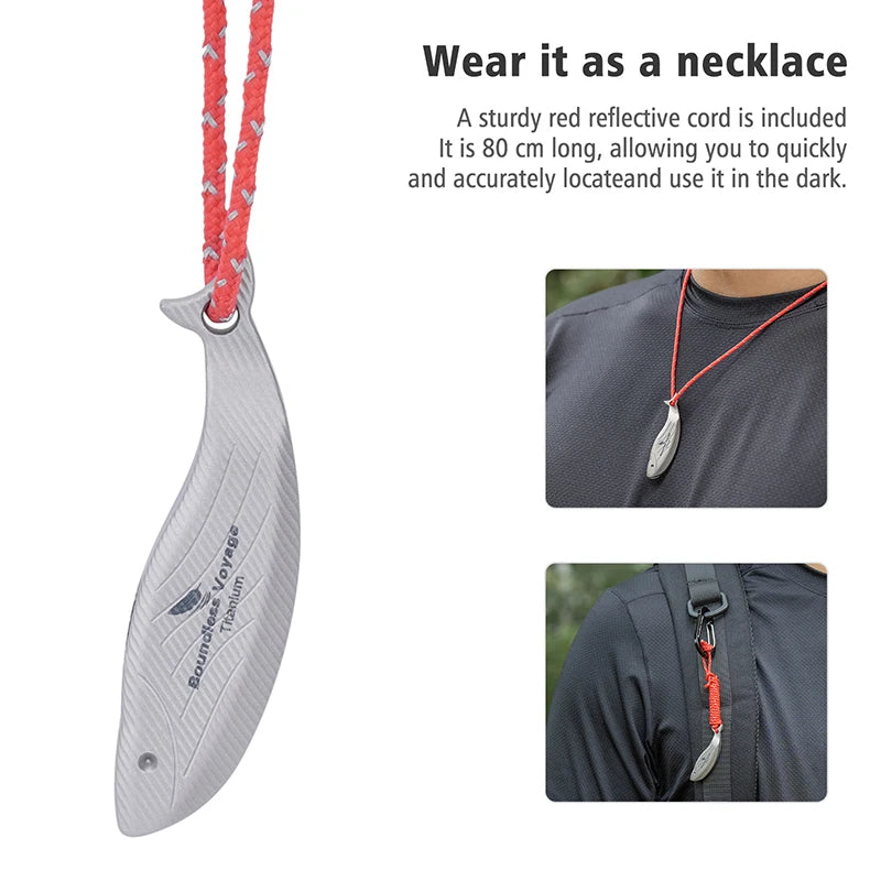 Boundless Voyage Titanium Survival Whistle Compact Emergency Safety Whistle  Rust-Proof Whistles for Camping & Rescue & Training
