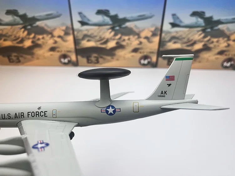 1/200 Scale E3 Airplane Diecast Finished Static Plane Model E-3 Sentry AWACS Early Warning Aircraft  Metal Collection Gift