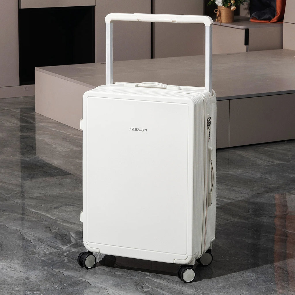 Wide Tie Rod Luggage Aluminum Frame with Durable PC Trolley Case 30 inch Multifunctional Suitcase with Large Capacity