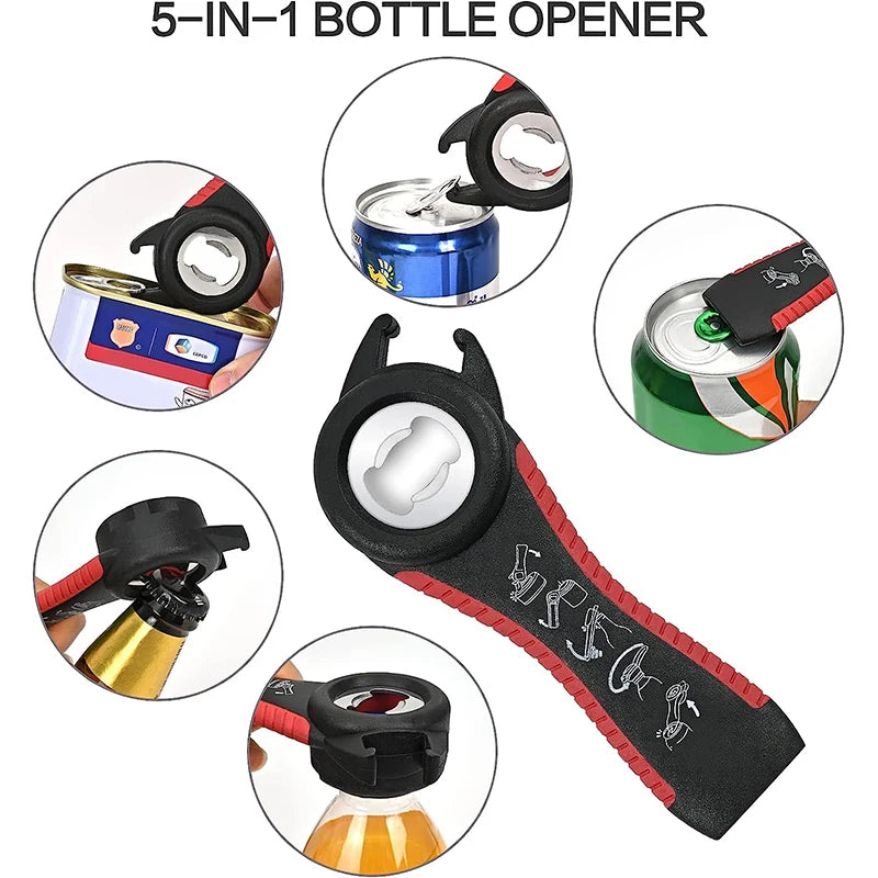 5 in 1 Multi Function Can Opener Bottle Opener For Weak Hands Kitchen Jar Opener Grippers for Opening Jar and Bottles YY027
