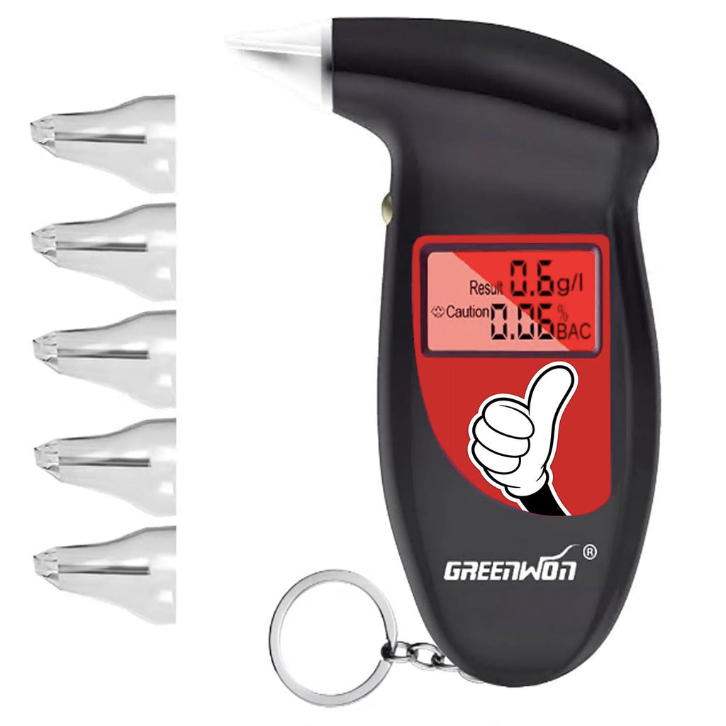 GREENWON Breathalyzer Keychain Digital Alcohol Tester Detector Portable with LCD Display 68S-GD