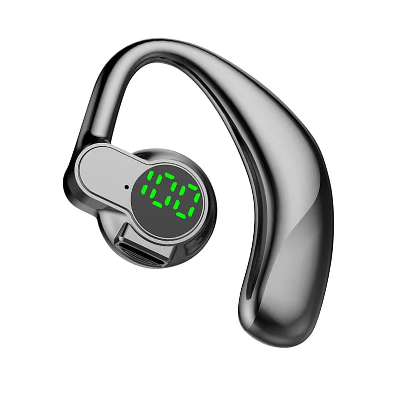 New 180°Wireless Headphone Bluetooth 5.4 Handsfree Noise Canceling Rotatable Sport Digital Display Earphones Single Ear Earhook