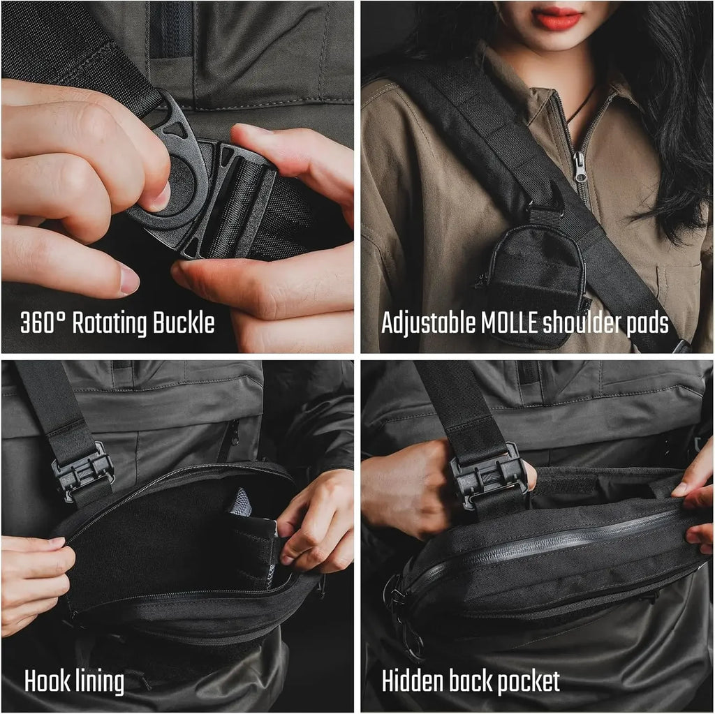 Tactical Geek Cache L3 EDC Sling Bag Chest, Lightweight Shoulder Daypack
