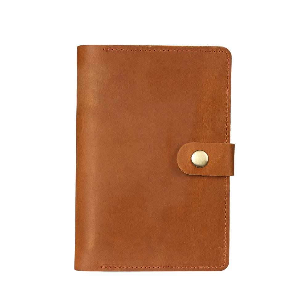 Cow Leather Journal Cover for Field Notes Portable Refillable Notepad with Pen Holder Pocket Notebooks Fits 3.5'' X 5.5'' Diary