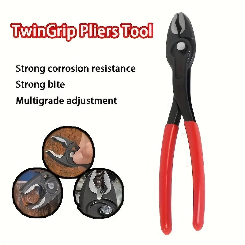 1Pc 8 Inch TwinGrip Slip Joint Pliers Auto Repair Clamp Tool Fish Tail Plier 82 01 200 Adjustable Damaged Screw