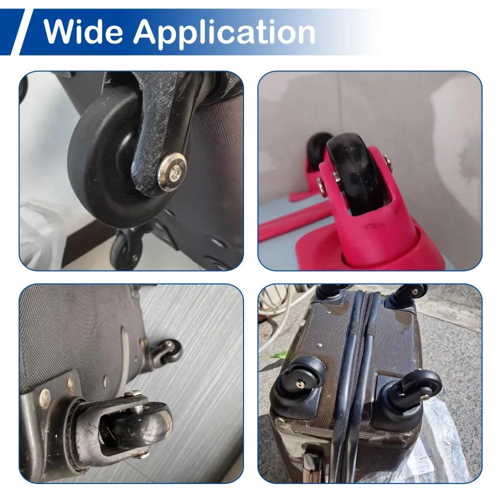 Silent Suitcase Wheels Rubber Trolley Luggage Casters High-Quality Durable Travel Bag Wheel Repair Accessories for Quiet Rolling