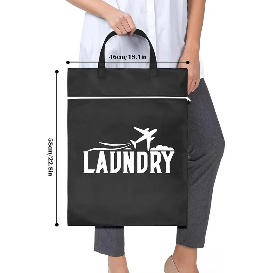 1pc Waterproof Travel Laundry Bag Wet Dry Organizer Pouch with Zipper Hanging Strap Portable Storage Bag