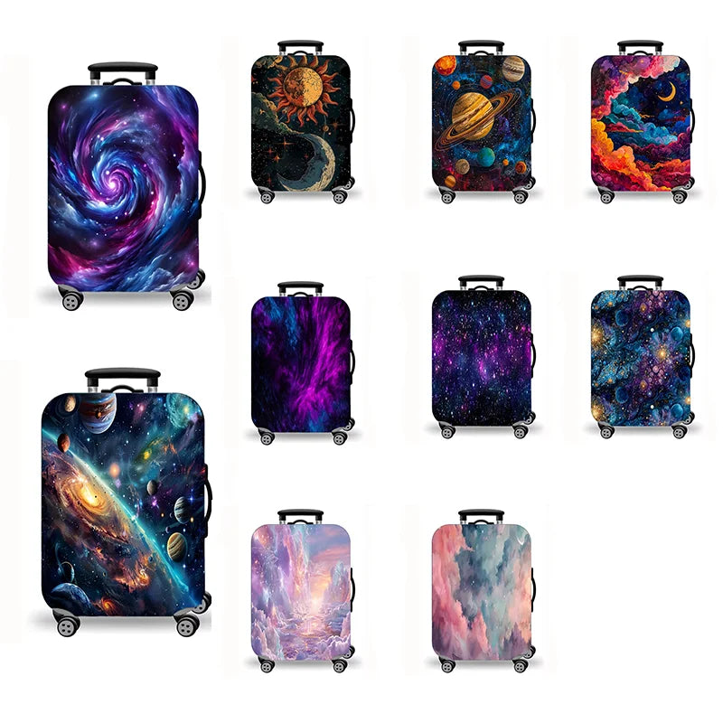 Luggage Cover, Galaxy Space Print Stretch Suitcase Protector for Travel, 10 Styles Universe Nebula Art