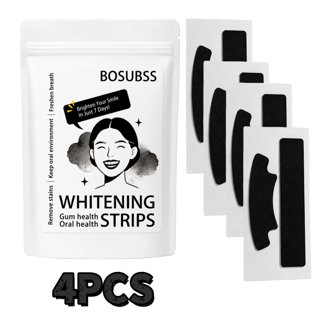 4Pcs Purple Teeth Whitening Strips, Dry Sticker Design, Portable Travel Teeth Brightening Patches for Daily Oral Care