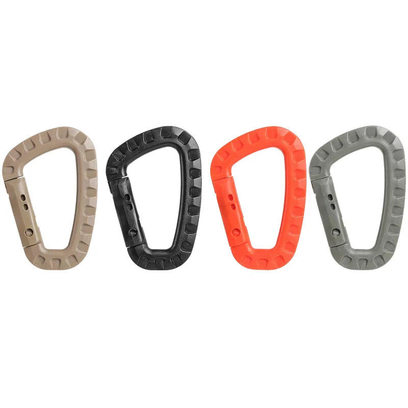 4Pcs Tactical Carabiner Clip Set Outdoor Steel Hook Camping Lock Daily Key Chain Keychain Buckle Backpack Bag Karabiners