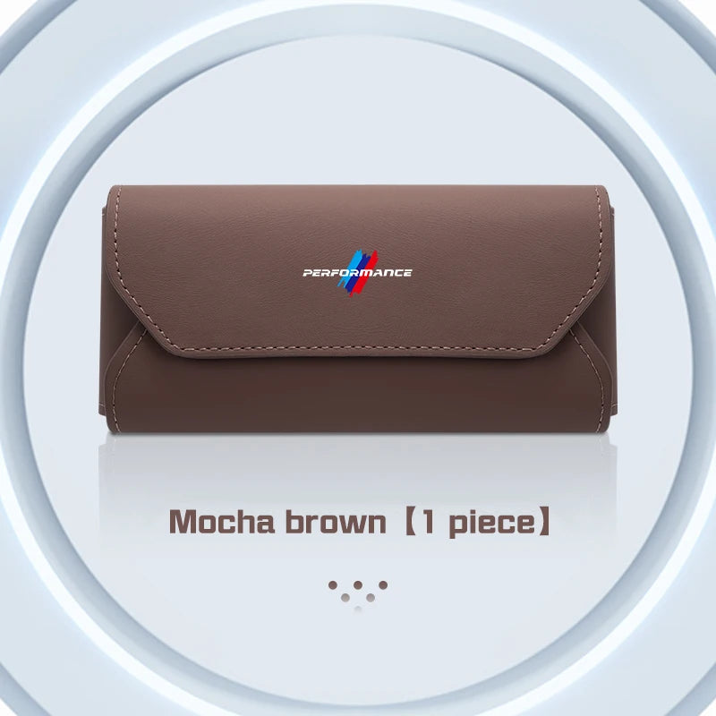 For BMW M M3 M5 E36 E39 E46 E60 E70 E90 E91 E92 F10 F40 G01 G70 Leather Car Visor Glasses Case Sunglasses Box Eyeglasses Storage