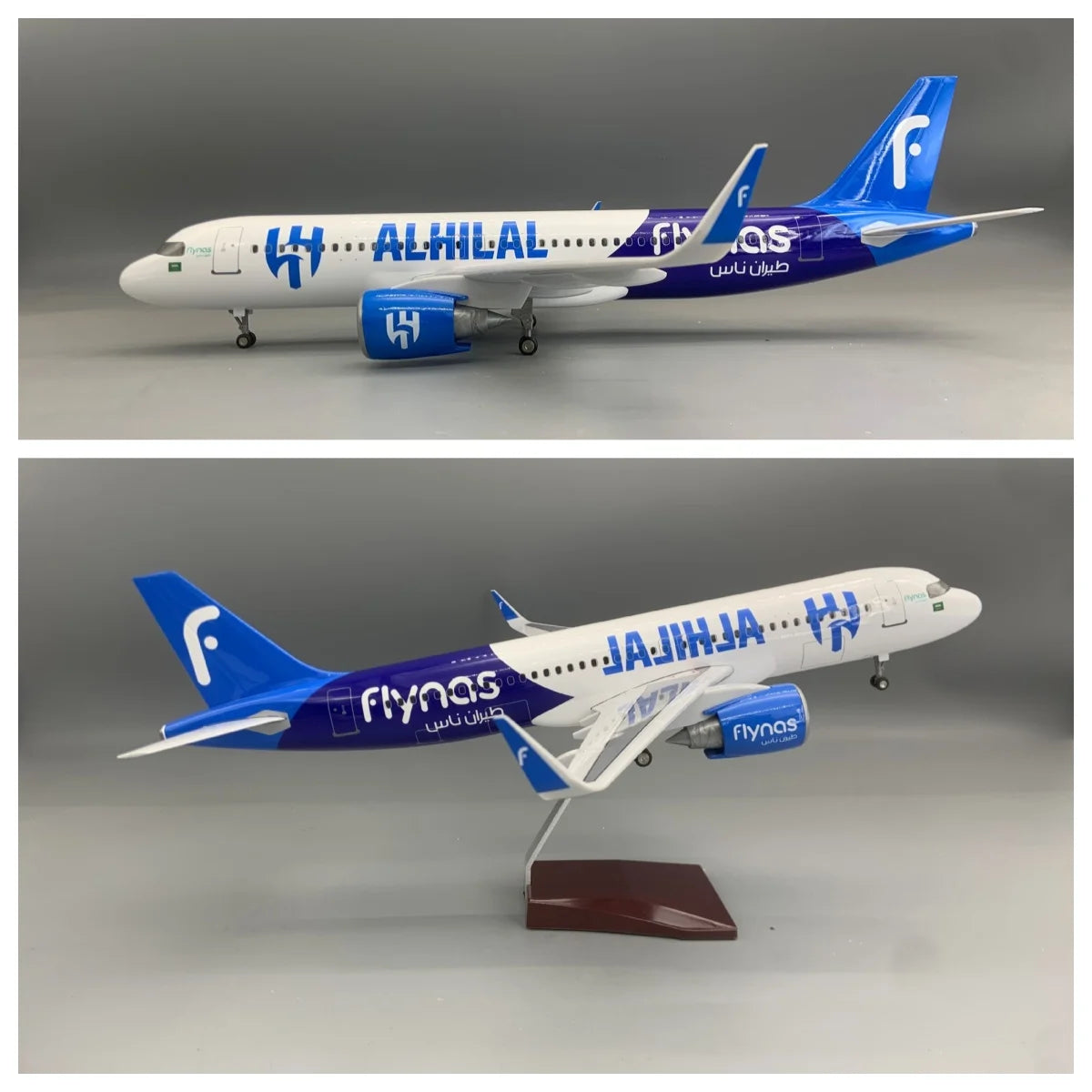 1:80 Scale Aircraft 47cm Flynas Airplane Model Saudi Nas A320neo Resin DieCast Collection Plane Toy with Landing Gear Wheels