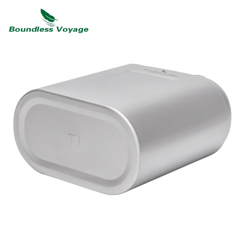 Boundless Voyage Camping Titanium Bottle with Carry Bag 1.1L Open Flame Heating Canteen Leakproof Drinkware for Hiking Ti3012D