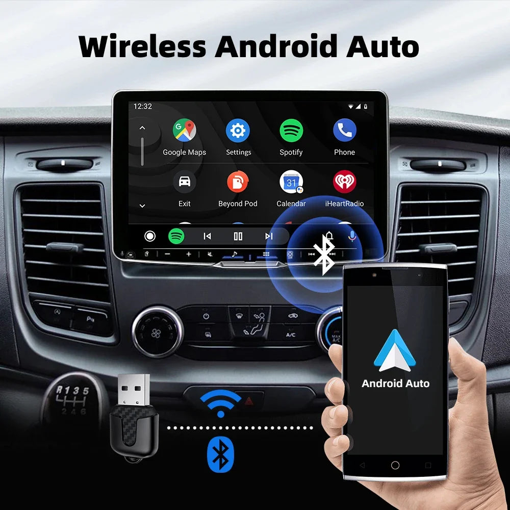 2025 New Wireless CarPlay & Android Auto Adapter – Ultra-Compact | 5GHz WiFi & Bluetooth 5.0 | Voice Control | For Factory-Wired