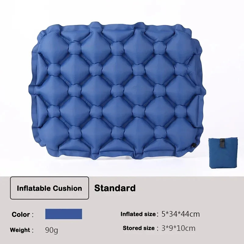 Portable Inflatable Seat Cushion Lightweight Travel Air Sitting Pad Moisture and Water Resistant Camping Chair Mat for Outdoor