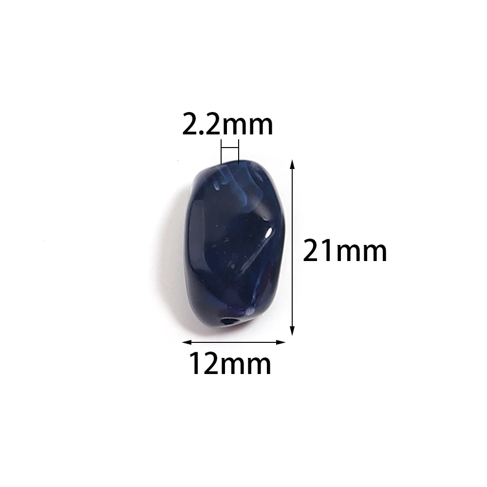 20pcs 12x21mm Irregularity Acrylic Beads Spacer Loose Beads For Jewelry Making DIY Bracelet Earrings Accessories