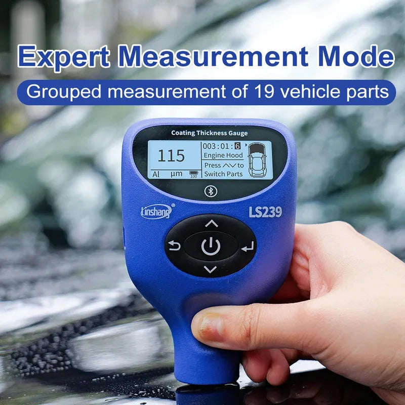 New LS239 Car Coating Thickness Gauge 0.0-5000μm Measuring Range Paint Tester Three-Color Display