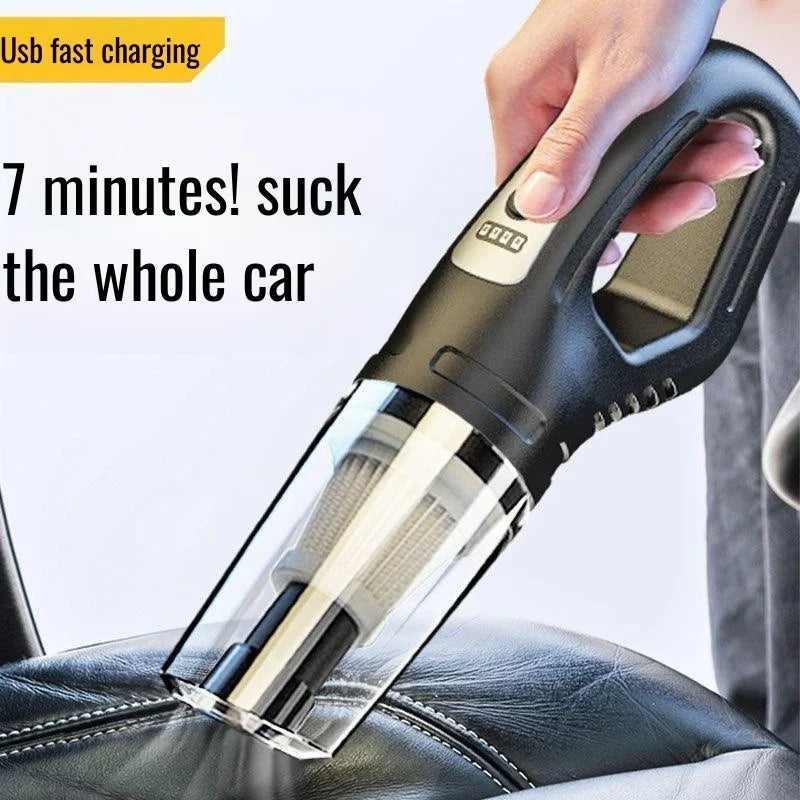 Strong Suction High Power Cordless Car Vacuum, Portable Handheld Vacuum Cleaner for Car & Home Use with Battery