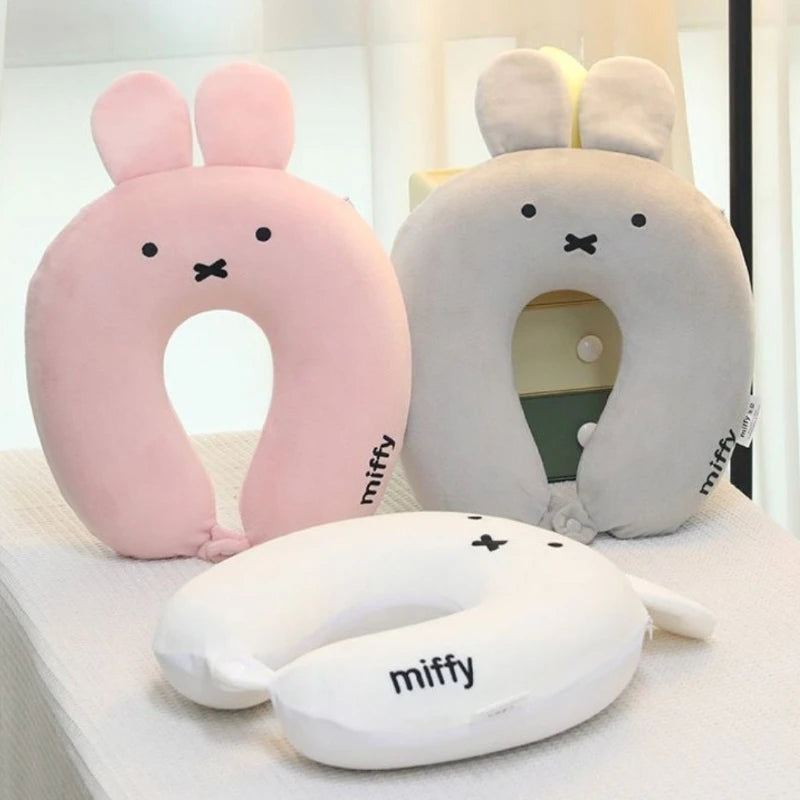 Kawaii New memory foam neck brace slow rebound U-shaped pillow travel Portable by plane high speed rail sleep Good looks Miffy