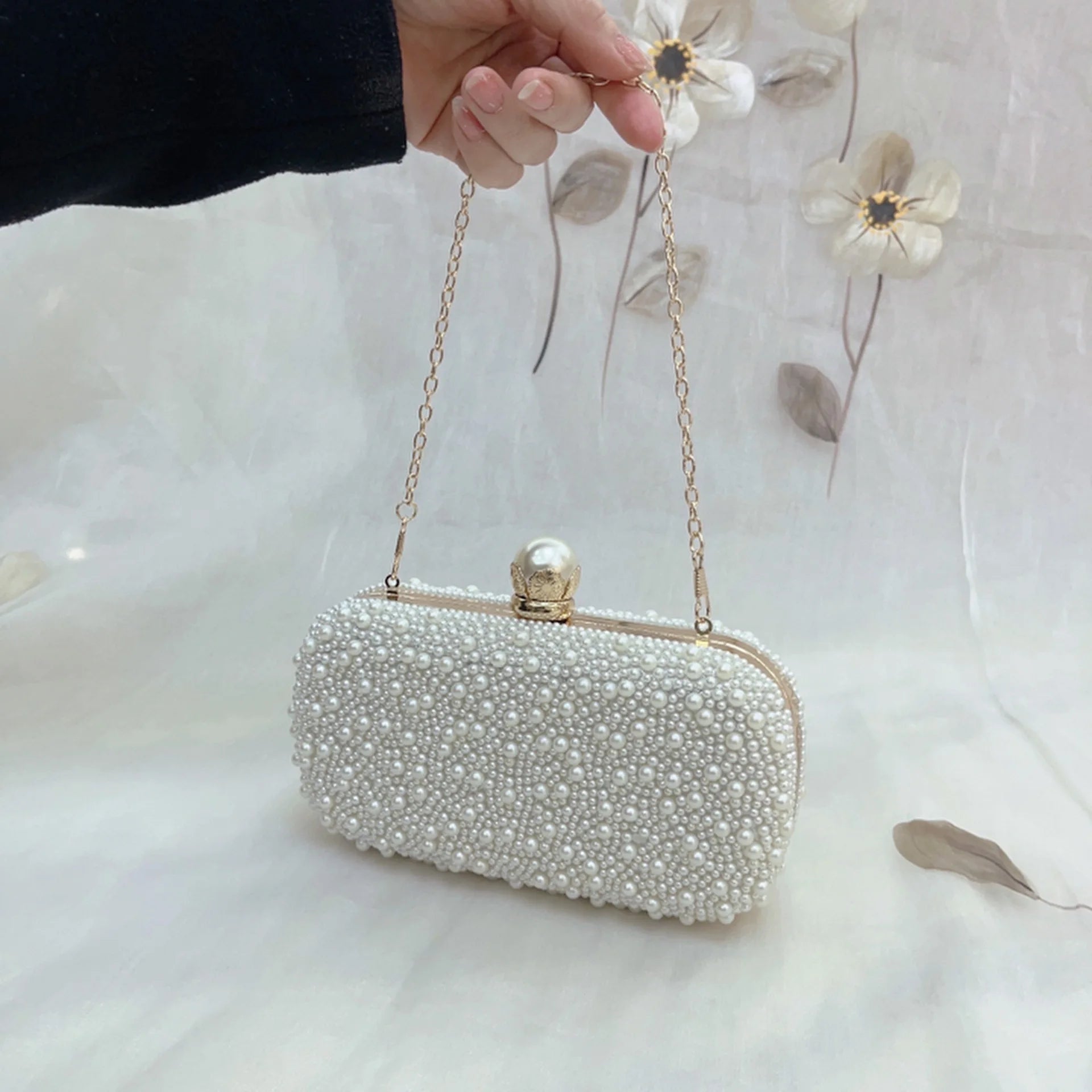 Luxury Wedding Evening Dress Bag Chain Shoulder Bag Women's Pearl Wallet Women's Party Handbag Fashion Designer Brand Purse