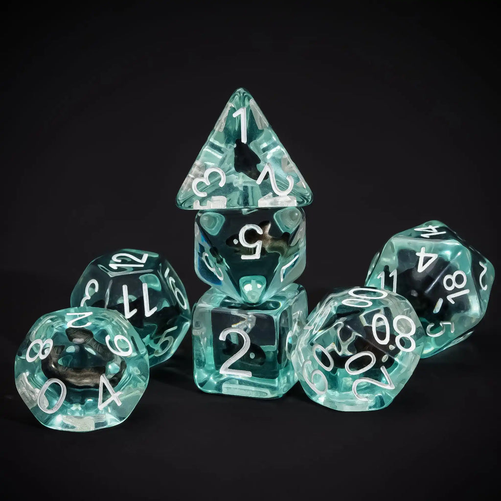 Cusdie Animal DnD Dices Cute Resin 7Pcs Various D4 D6 D8 D10 D% D12 D20  Polyhedral Dice Set for D&D Role Playing Board Games