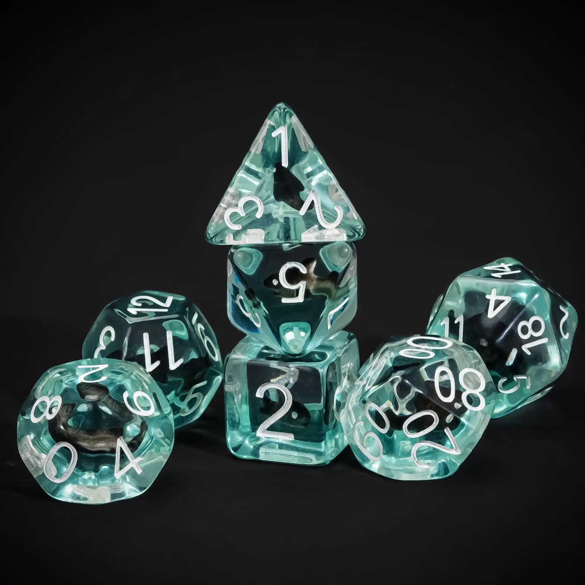 Cusdie Animal DnD Dices Cute Resin 7Pcs Various D4 D6 D8 D10 D% D12 D20  Polyhedral Dice Set for D&D Role Playing Board Games