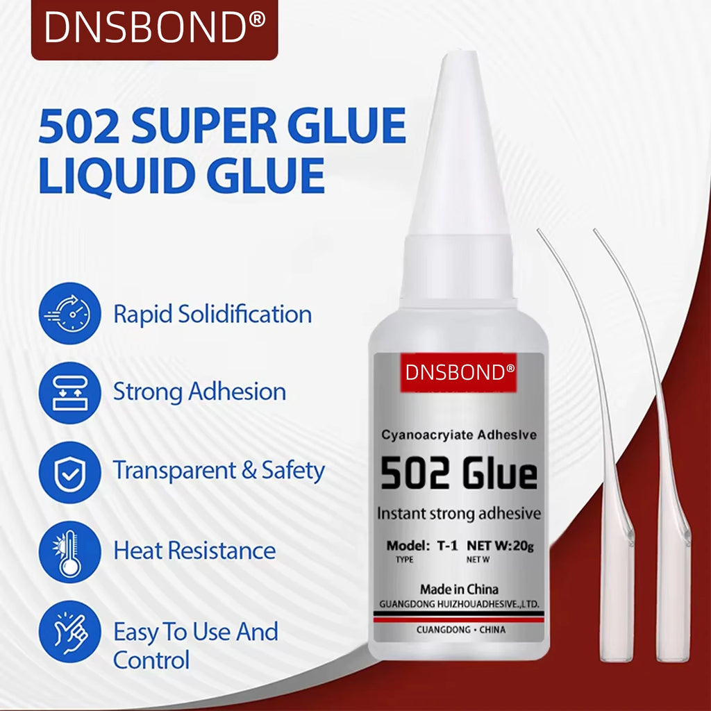 1-5pcs 502 Super Glue Instant Quick-drying Cyanoacrylate Adhesive Leather Rubber Wood Metal Strong Bond Liquid Glue Tool