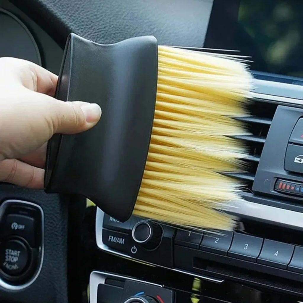 1pc Internal Car Cleaning Tools Long Handle Brush Fine Bristles Dust Removal Uses For SUV Truck Sedan Interior