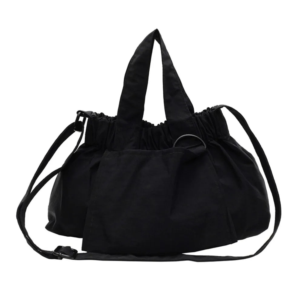 Casual Canvas Crossbody Bag Solid Color Large Capacity Shoulder Bag Portable Messenger Bags Women