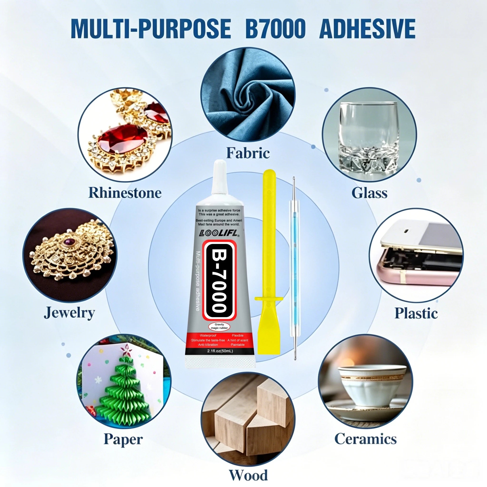 B7000 Clear Liquid Glue Soft Adhesive Cell Phone Screen Repair Glue DIY Jewelry Craft Fix Adhesive