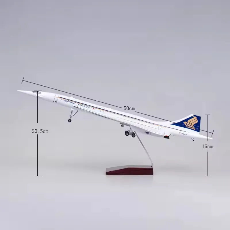 2025 New 1:125 Scale Model Air Singapore /Air British /Air France Airlines Concorde  Aircraft Airways With Wheels and Lights