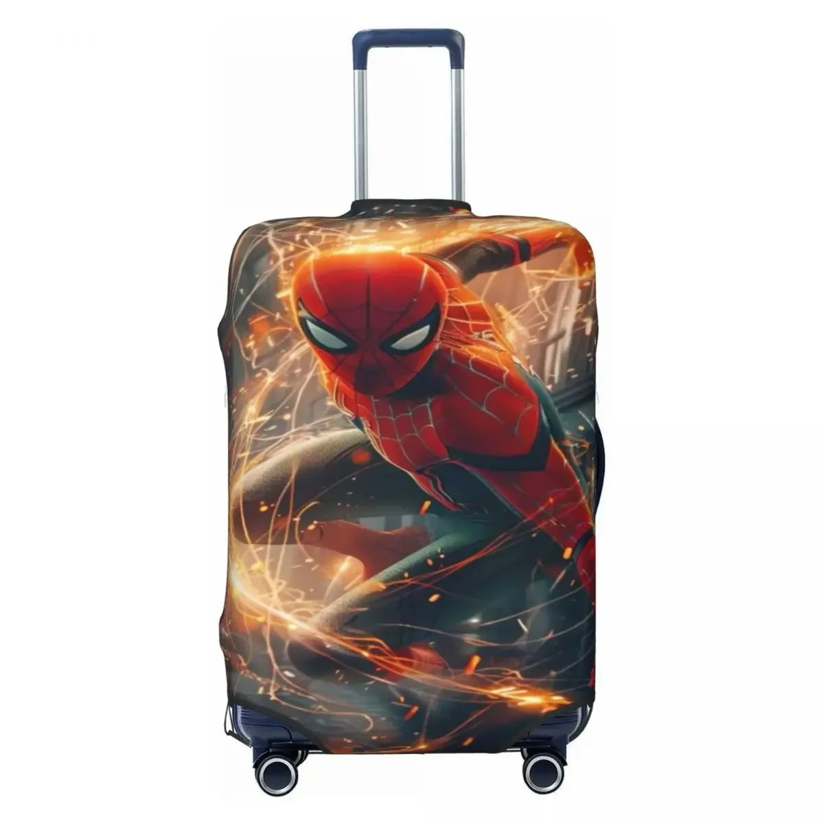 Dustproof Anti-Scratch Luggage Cover Fashion Spider Print Elastic Fits 18-32 Inch Suitcases Washable Durable For Travel