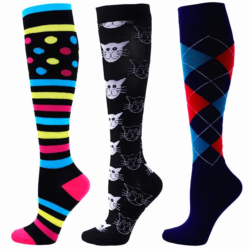 Unisex Compression Socks for Men and Women Medical Diabetes Varicose Veins Sports Socks for Running Cycling Travel Flight Yoga