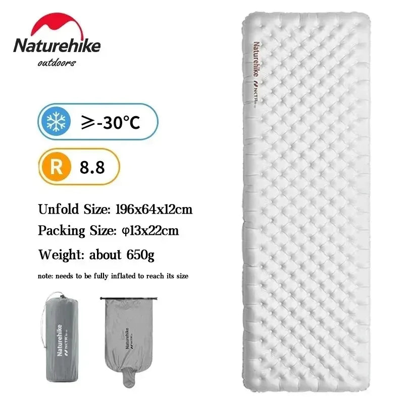 Naturehike Camping Mat 3.5/5.8/8.8 High R Value Ultralight Warm Inflatable Mattress Outdoor Portable Folding Inflatable Mats