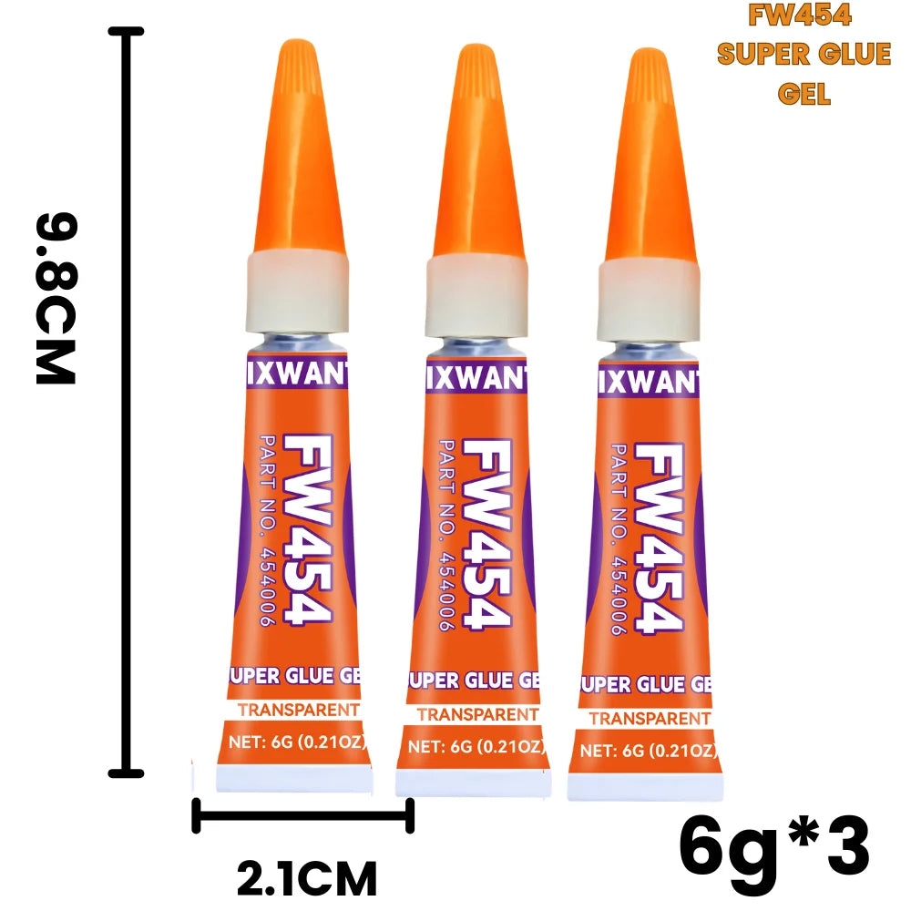 Super Glue Gel - Strong Instant Adhesive for Coral, Metal, Plastic, Wood, Ceramic, Rubber - Quick Dry & Waterproof 6g/20g