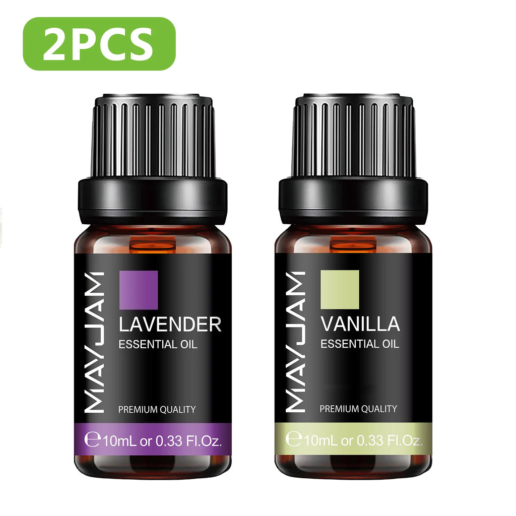 MAYJAM 2PCS Natural Plant Essential Oils Lavender Jasmine Eucalyptus Vanilla Fragrance Oil for Humidifier Diffuser