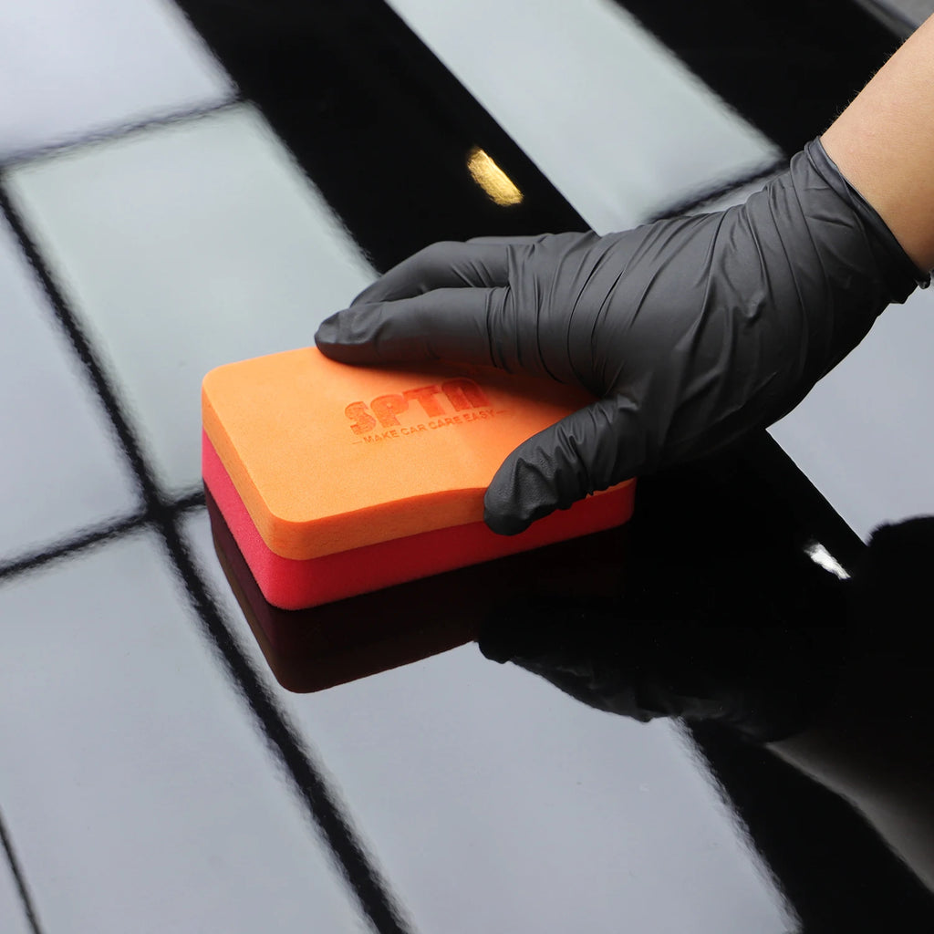 SPTA 1Pc Hand Polishing Sponge Foam Pads Car Coating Pad Car Cleaning Sponge Applicator Pads For Car Paint Waxing