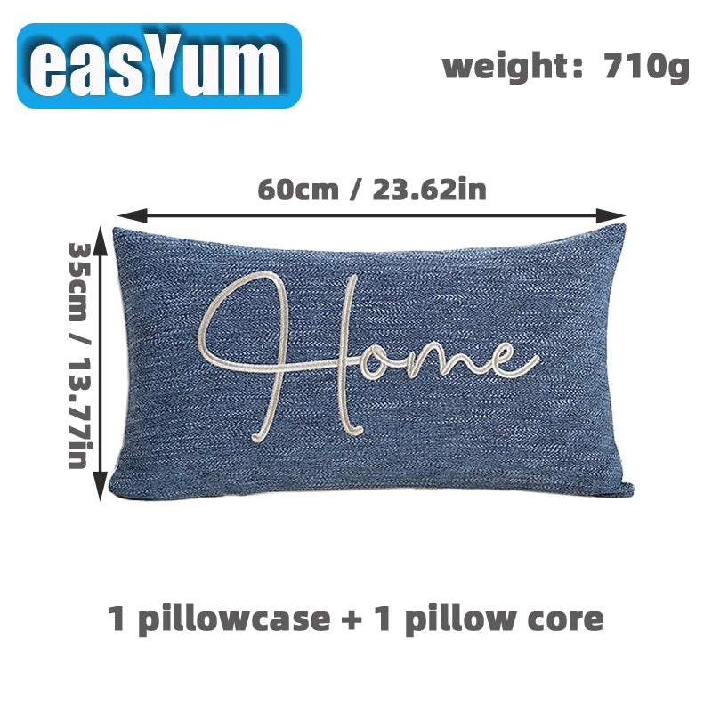 1 Pillow Set/Only 1 Pillowcase-Home Decor Embroidered 35x60cm Pillowcase Pillow Cover With Hidden Zipper