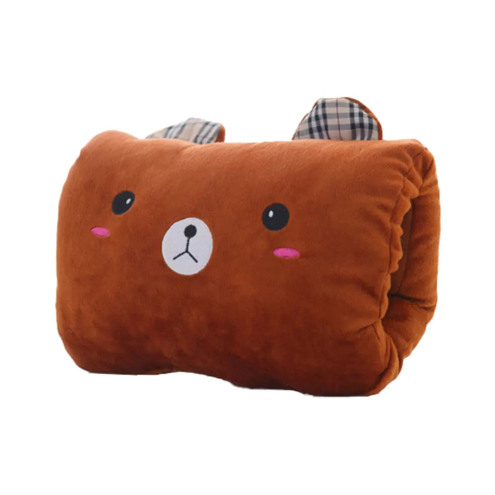 Pink Washable Winter Gloves Plush Pillow Cartoon Gloves Men Women Mitten Warm Hand Electric Heating Hand Warmer