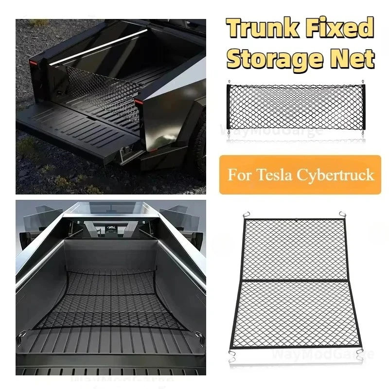 Elastic Net For Tesla Cybertruck Cyber Pickup Truck Back Bucket Box Outdoor Travel Luggage Net Fixed Decoration Car Accessories