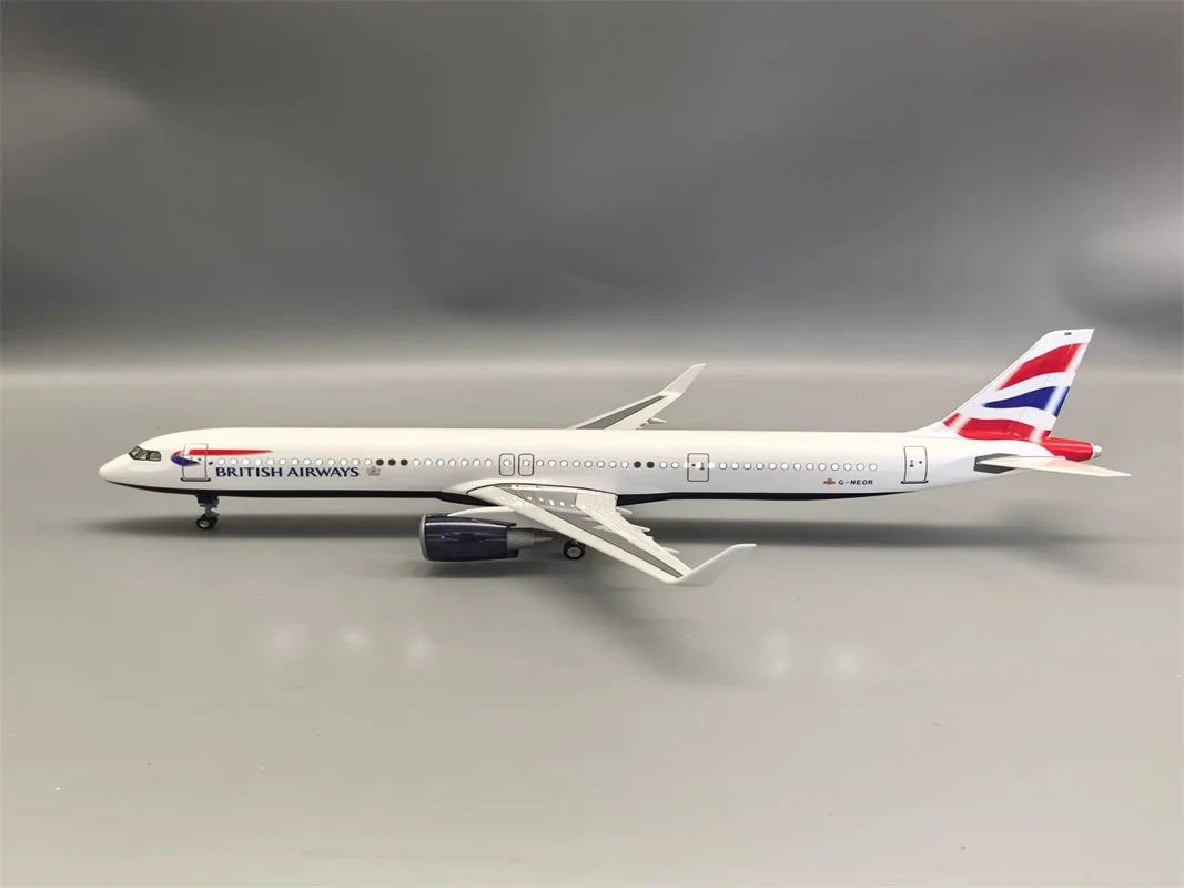 Airplane Resin 1/100 Scale 321neo A321 Neo British Airways Airlines Model 44cm Aircraft Model Plane Kit toys boys kids Gifts
