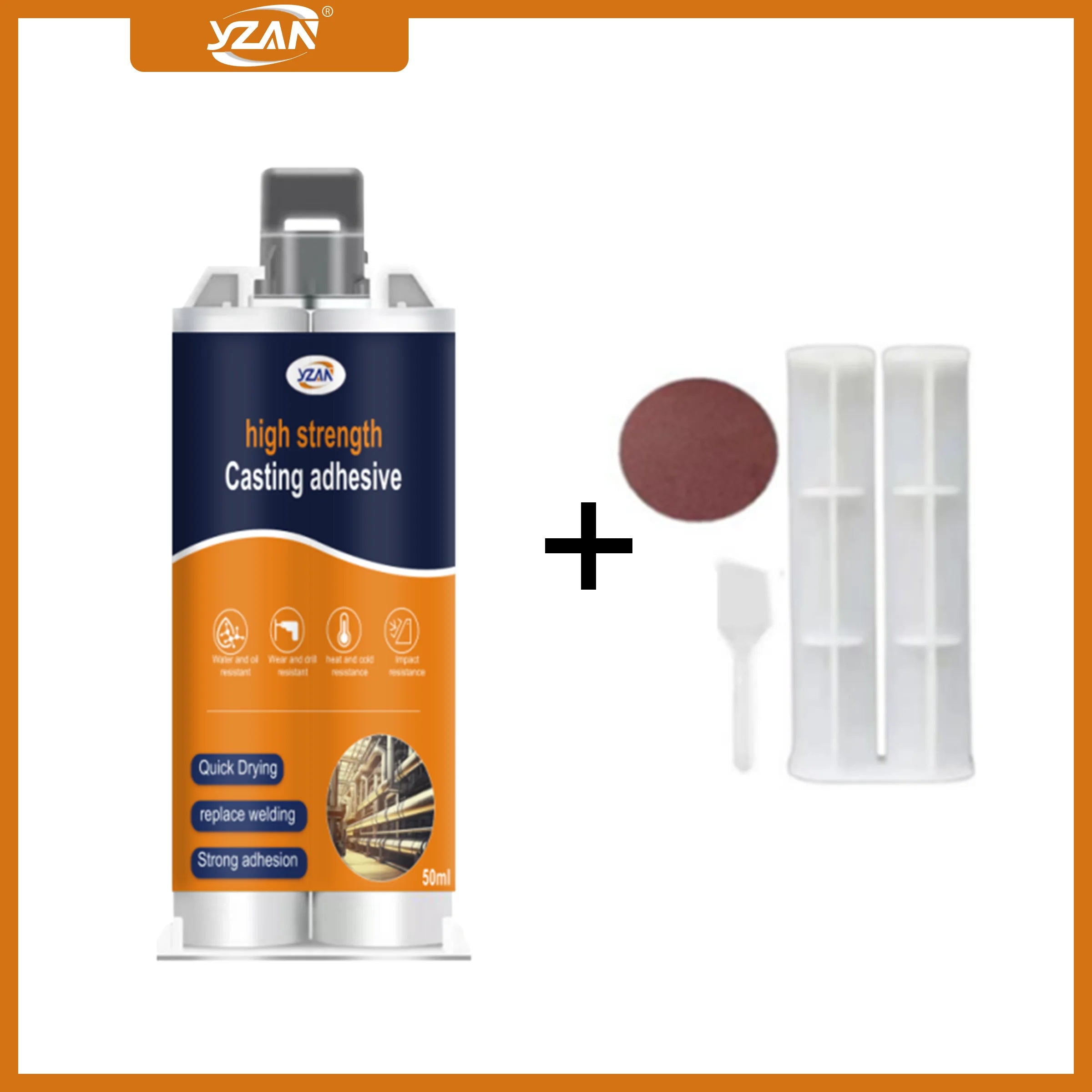 50ml Welding Waterproof Epoxy Casting Adhesive, 2 in 1 Metal Repair Paste, Ab Industrial Glue for Wheels, Strong Casting Welding Seam Metal Repair Agent